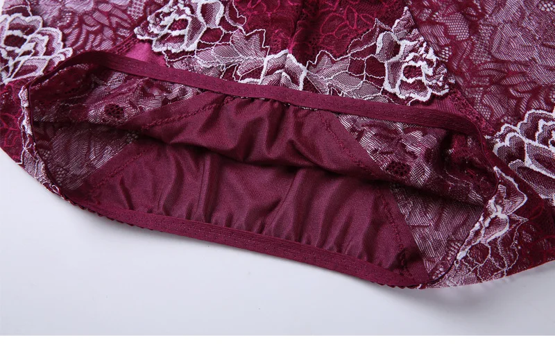 Jerrinut Women Briefs Sexy Lace Underwear Plus Size 3XL 4XL 5XL 6XL High Waist Panty Female Cotton Women Intimates Breathable   56 (2)
