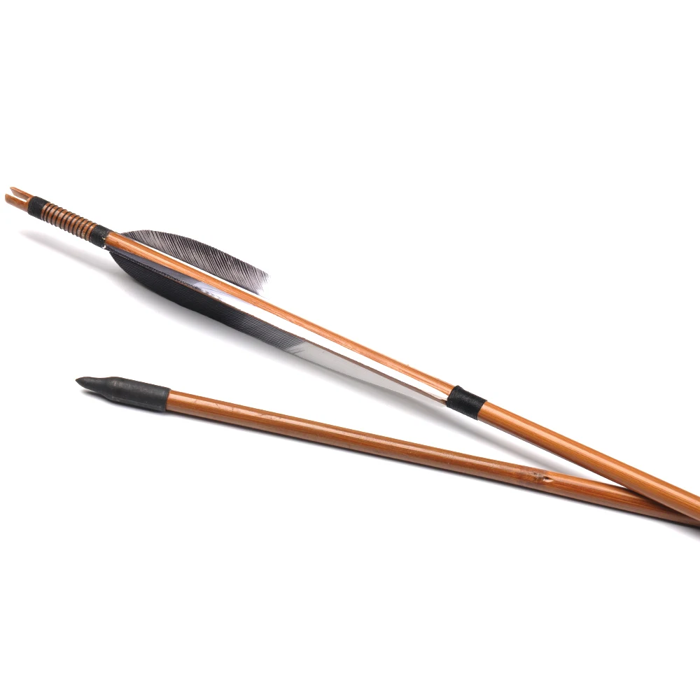 Tiro de Caça Tiro com Arco Setas de Bambu com Pena do Peru para 20-50lbs 30 Polegadas Espinha 500 Longbow Arco Recurvo 6 - 12 24 Pcs 17 500 Setas De Bambu com Pena do