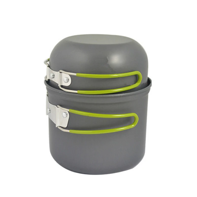Acampar al aire libre vajilla para Trekking Backpacking cocina Picnic al aire libre Cookware Bowl Pot Pan Set turísticos cocina EG11