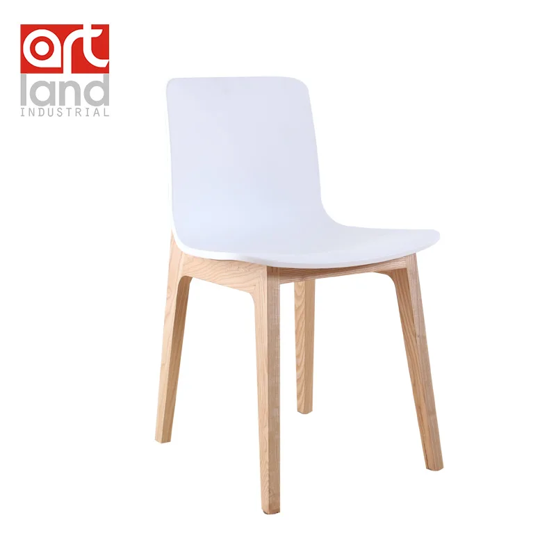 Plastic Side Chair With Wood Legs Dining Chair Leisure Chair Cheap