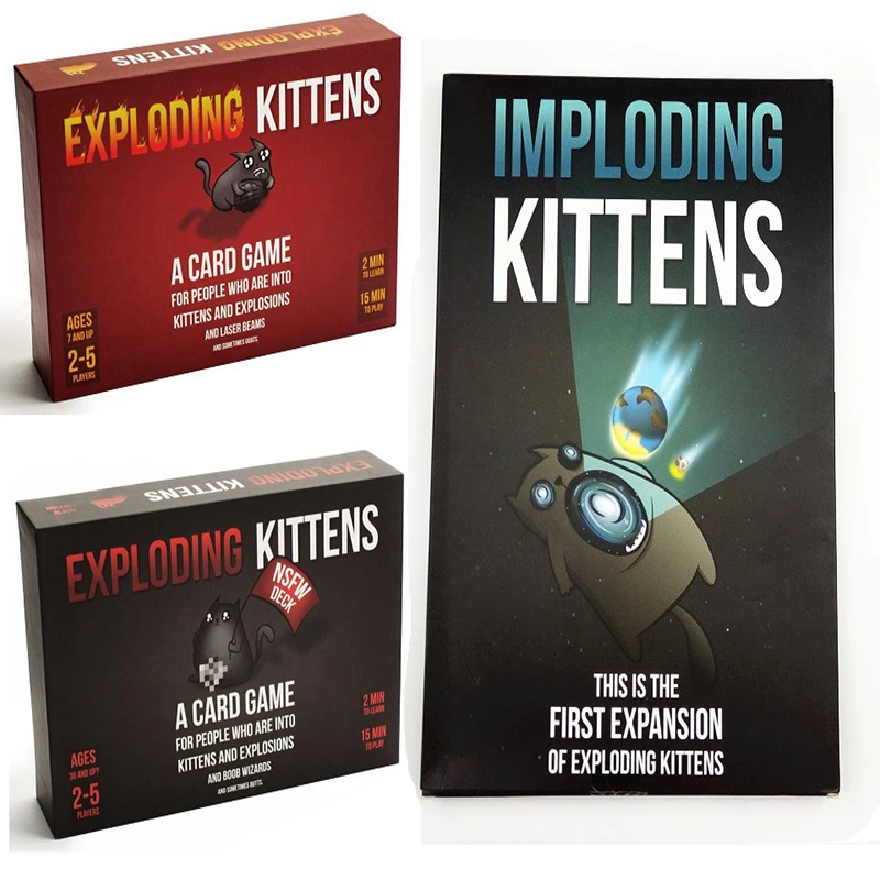 

Board Games explode Cards Game for kitten Original Edition with Red Box NSFW Edition with Black Box Family Party Cards Game