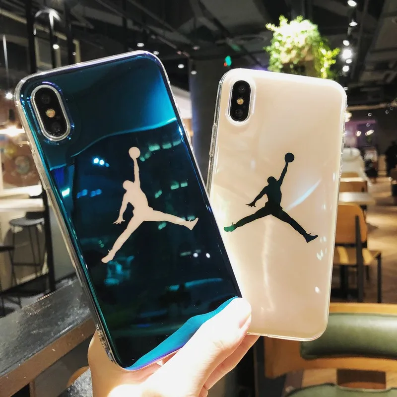 

Blu-ray Prevent Scratches Jordan Case for iPhone X XS Max XR 6 6S 7 8 Plus Mirror Sup Soft Silicon Phone Cover Cases coque