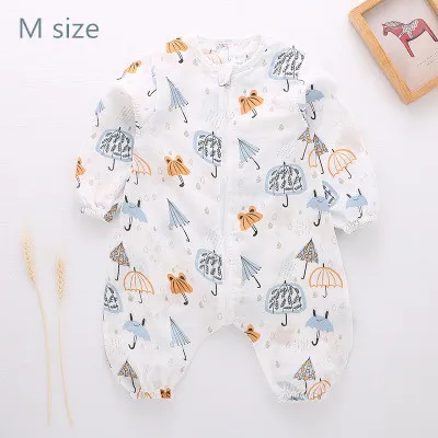 Летний сетчатый спальный мешок для новорожденных 1-4 лет, двойная хлопковая дышащая Пижама для малышей - Цвет: A2