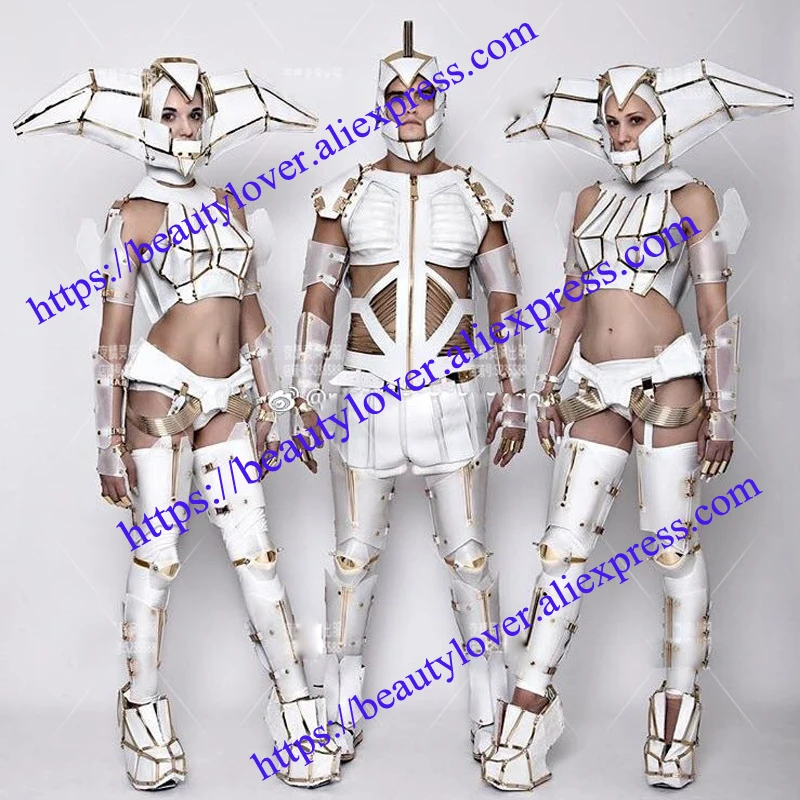 

Future White space costume Cosplay White Nightclub bar business show party props custom Catwalk Model stage wear