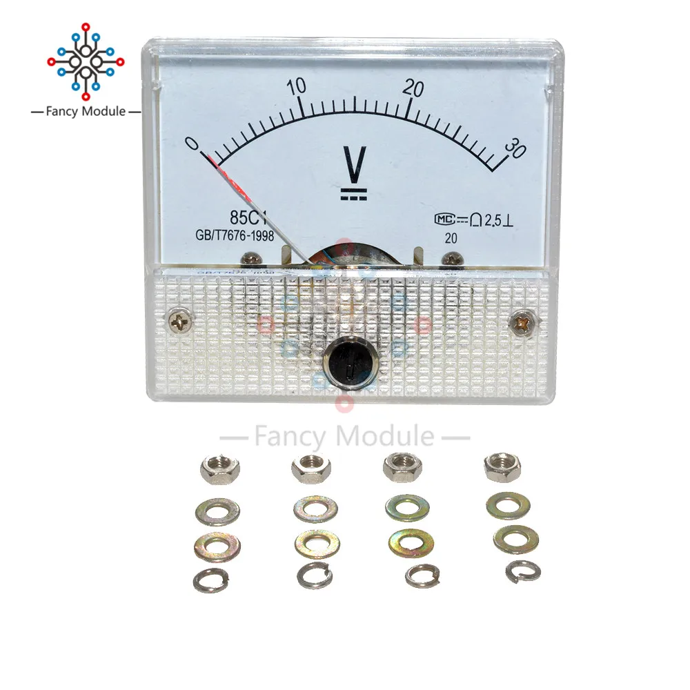 Профессиональный DC 0-30 в 0-50 в Аналоговый Вольт Напряжение Панель вольтметр Калибр 85C1 0-30 в 0-50 в