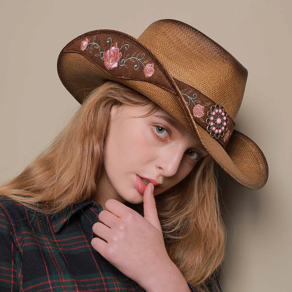 9 Stlye ковбойская шляпа в западном стиле для женщин и мужчин кожаная шляпа Sombrero Hombre Jazz кепки с Таурен ремень размер 58 см - Цвет: C1 Khaki
