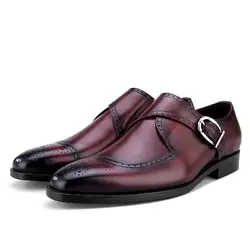 Модные черные/коричневые туфли-монах, мужские туфли в деловом стиле, офисные туфли из натуральной кожи, мужские свадебные туфли, туфли