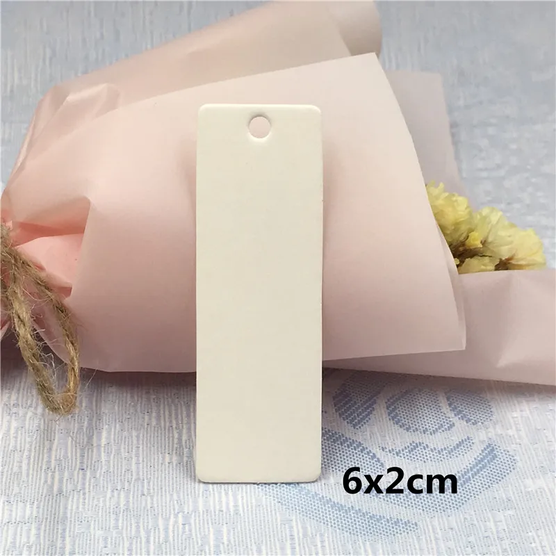 White 6x2cm 200 шт./лот различных Размеры простой Стиль закладка для книги из крафт-бумаги Бумага картон для изготовления обложек книг записная книжка записка Mark ярлыки бирки вида аксессуары для книг - Цвет: White 6x2cm