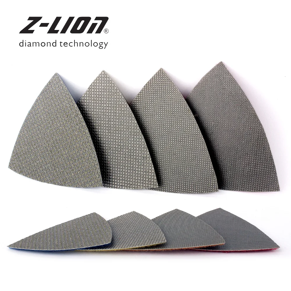 Z-LION 8 шт. Diamond треугольная шлифовальная подошва для fein Dremel Multi Функция Мощность инструмент наждачной бумагой 80 мм шлифовальные диски