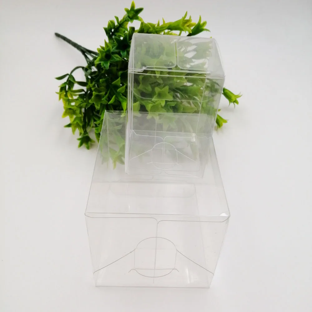 50 шт. 6x6xH ПВХ пластиковая коробка для хранения прозрачные коробки Подарочная коробка для ювелирных изделий Свадебные/Рождественские/конфетные/вечерние коробки для упаковки подарков Diy