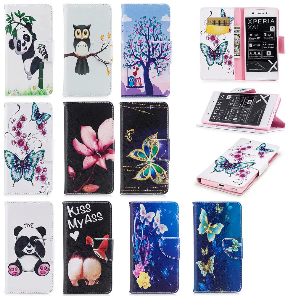 

Covers Cases For Sony Xperia XA1 G3112 Dual SIM Book Flip PU Leather TPU Cases For SONY XA1 G3123 G3121 Covers Full Housing