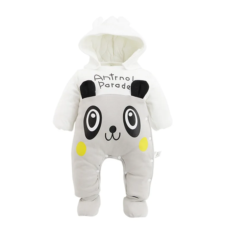 

Warm Cute Baby Winter Jumpsuit Fashion Rompers Baby Girl Romper Jumpsuit Solid Boys Snowsuit Hhooded Rompers Kids Winter B149