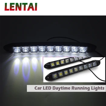 

LENTAI For Skoda octavia a7 a5 2 rapid fabia superb Fiat 500 punto Land Rover 1Set Car Daytime Running Lights 12V 9 LED DRL Lamp