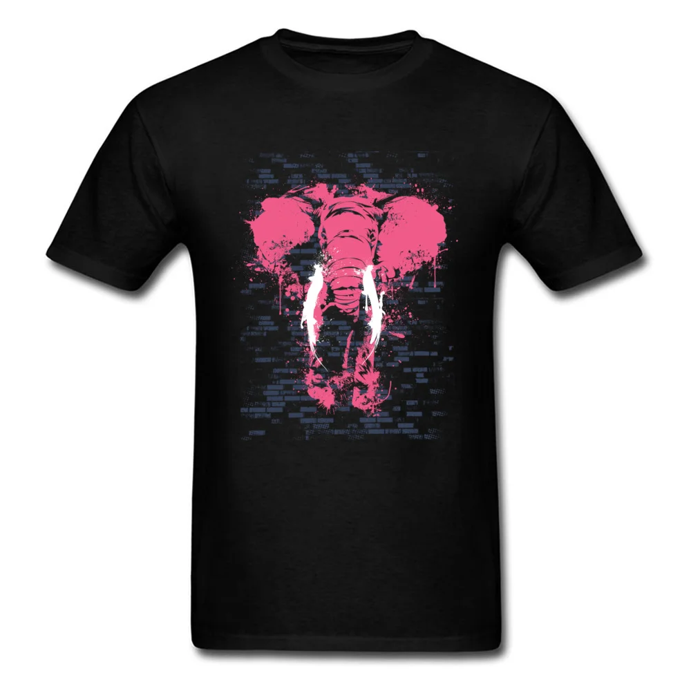 Custom The Pink Elephant Men T-shirts 2018 New April FOOL DAY Short Sleeve Crew Neck 100% Cotton Tops Shirt Normal Tee Shirt The Pink Elephant black