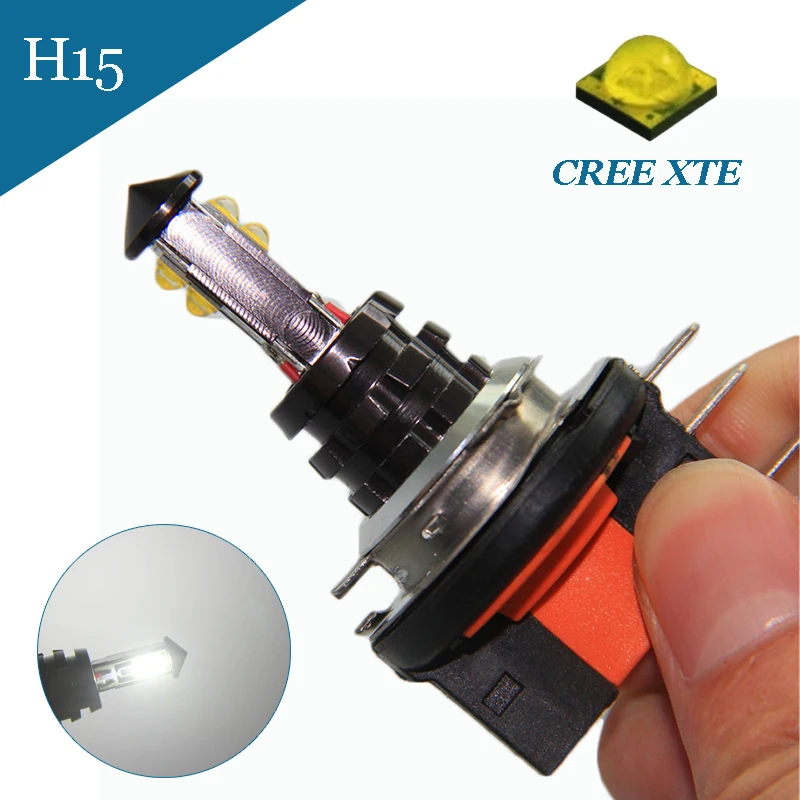 

2X H15 LED Head light Fog Light bulbs High and low beam For Daytime running Lights  CREE Chip Car High Beam DC12