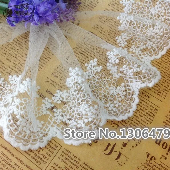 

3-5-10Yards Width 11cm ivory Cotton Wire Embroidered Lace Fabric , DIY Handmade Lace Materials, Clothing Accessories Lace RS112