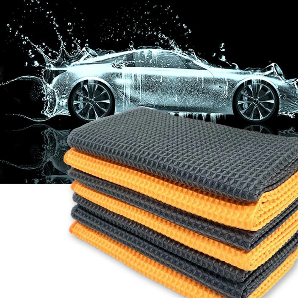 VEHEMO Car Cleaning Washing Microfiber Towel Soft Cellular Weave Towels