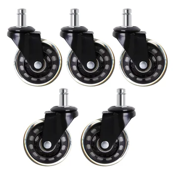 

5Pcs 64mm Diameter 11mm Thread Furniture Caster Wheels Rolling Swivel Trolley Cart Wheels