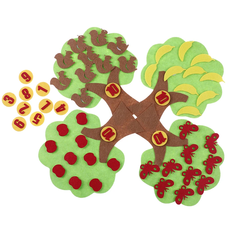 Сделай Сам тканевые Развивающие Игрушки для раннего обучения учебные материалы яблони Математические Игрушки для обучения в детском саду