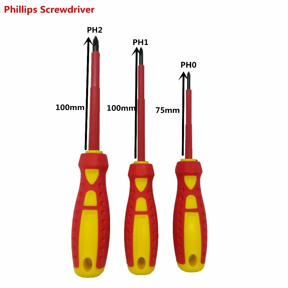 7 шт. изолированный Набор отверток CR-V Высокое напряжение 1000 в Магнитная шлицевая отвертка рhillips Прочные ручные инструменты
