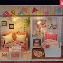 Ручная сборка DIY Детский игровой домик игрушка маленький мини-симулятор кукольные домики один шт случайный тип