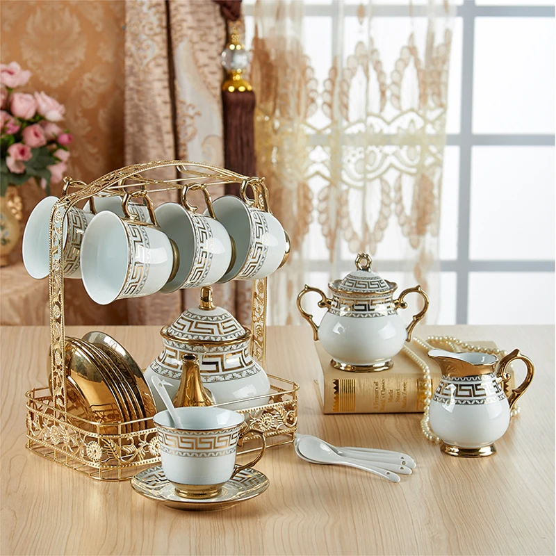 6pcs set European tea coffee cup afternoon tea set coffee set bone