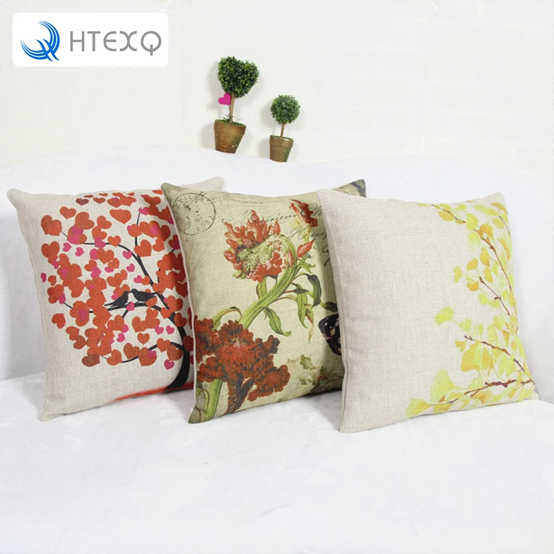 Flowers Linen Printing Sofa Cushion Cover Decorative Hotel Show Pillow Case Wholesale Price Discount 18* Flowers Linen Printing Sofa Cushion Cover Decorative Hotel Show Pillow Case Wholesale Price Discount 18*
