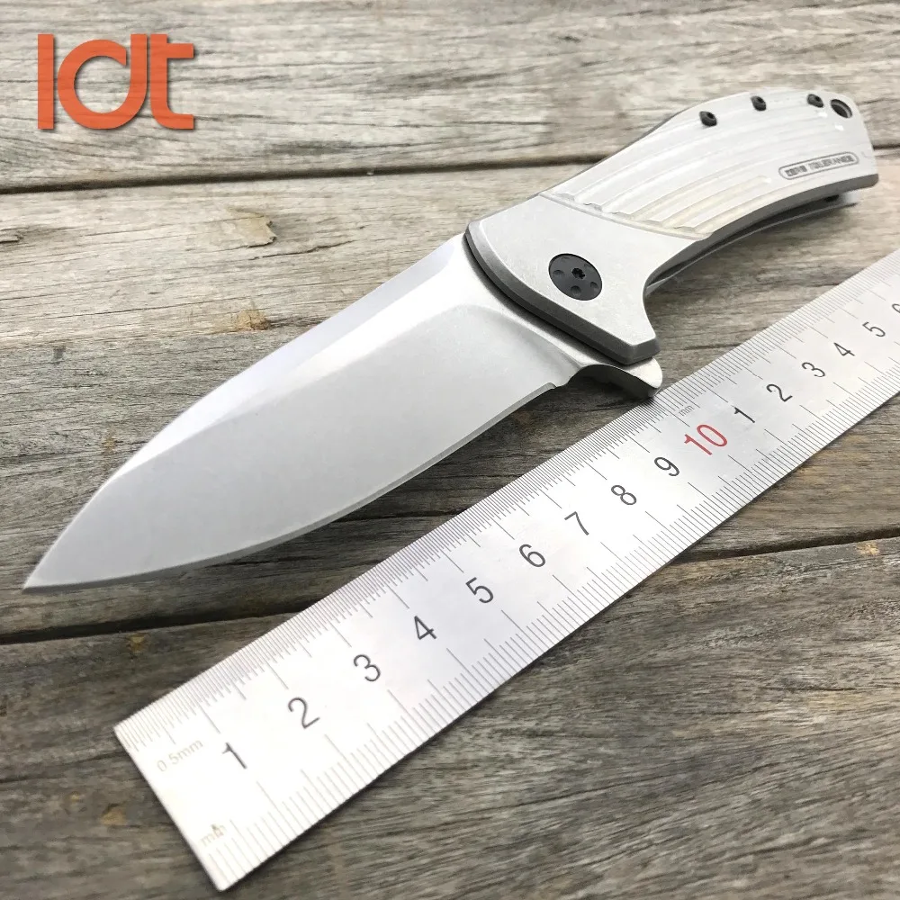 LDT 0801 Folding Knives D2 Blade Steel Handle Ball Bearing Knife