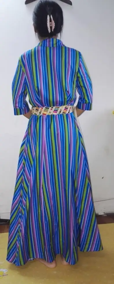 Новое летнее Полосатое Длинное Макси Платье рубашка для женщин Vestidos Largos De Verano повседневные богемные вечерние платья большого размера