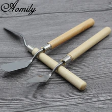 Aomily 2 шт./компл. Нержавеющая сталь шпатель для выпечки инструмент для перемешивания скребок пакет искусство Scorper скребок для масляной краски Живопись Лопата палитра