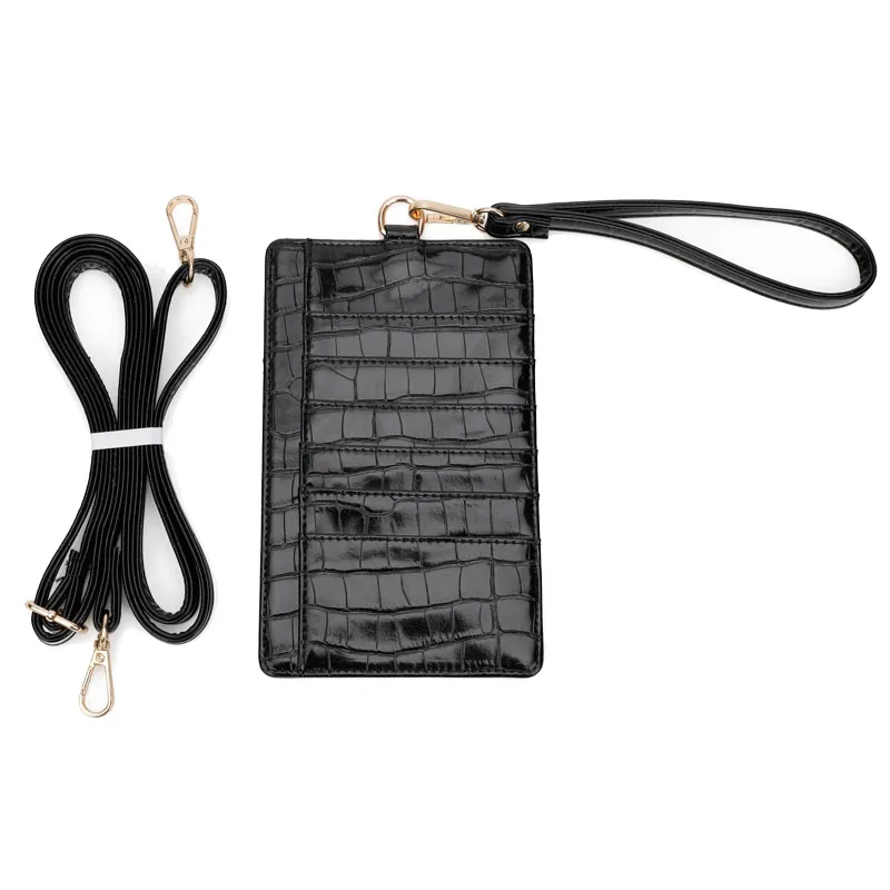 

2019 New Genuine Leather Mobile Phone Card Holder Embossed Snakeskin Phone Wallet Python Leather Pouch With Lanyardr Phone Bag