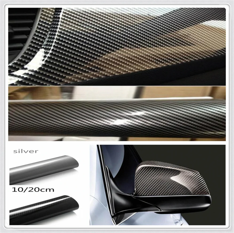 5D High Glossy Carbon Fiber Vinyl Film Car Styling Wrap Accessori Per Nissan Altima 370Z Xmotion X-Trail Qashqai