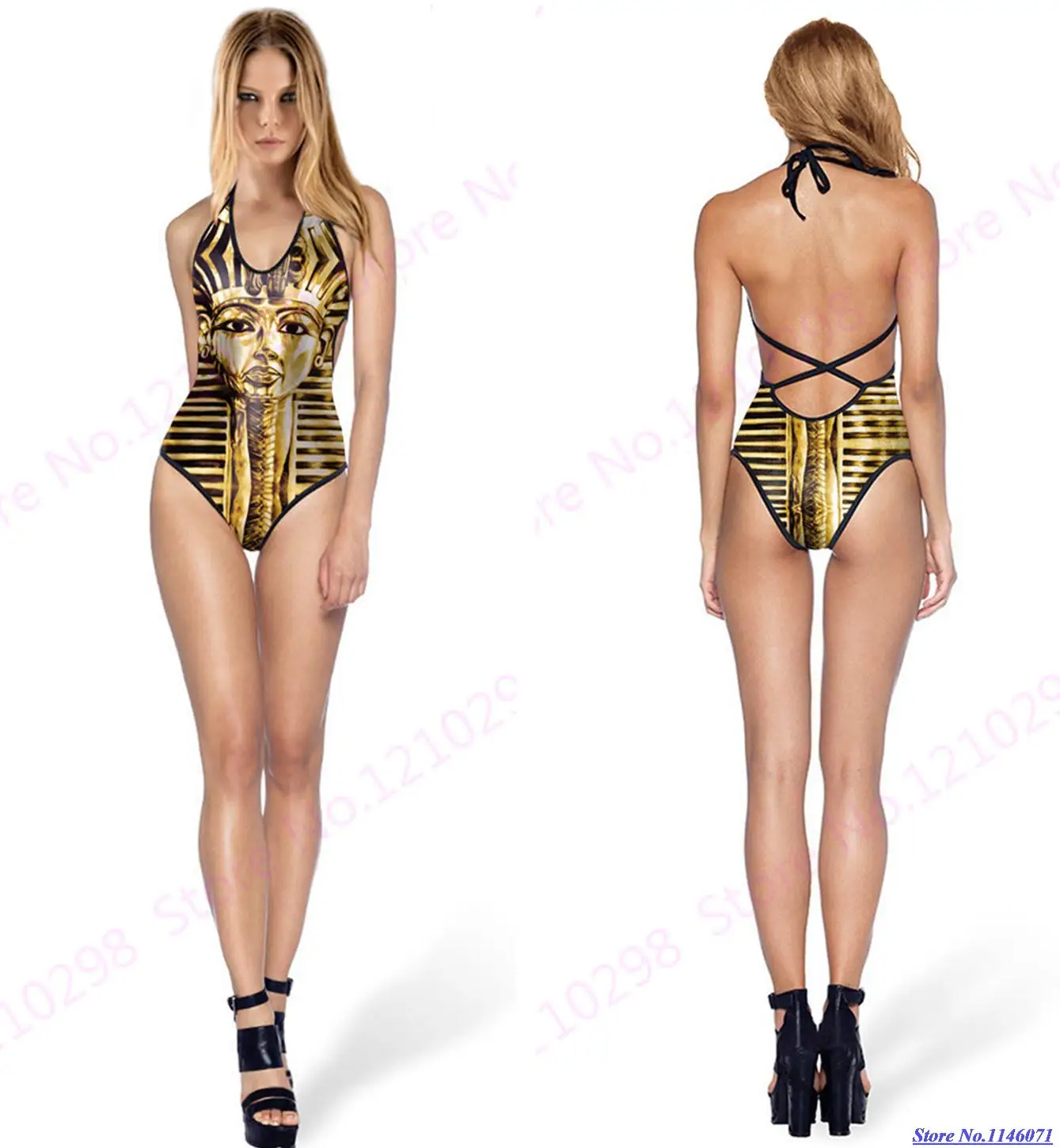 Buy Bikini Egypt Pyramid Swimwear One Piece V neck
