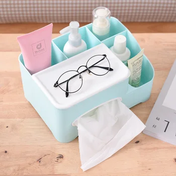 

Creative Plastic Office Desktop Paper Towel Storage Boxes Organizer Multi-Function Home Desktop Office Supplies Storage Boxes