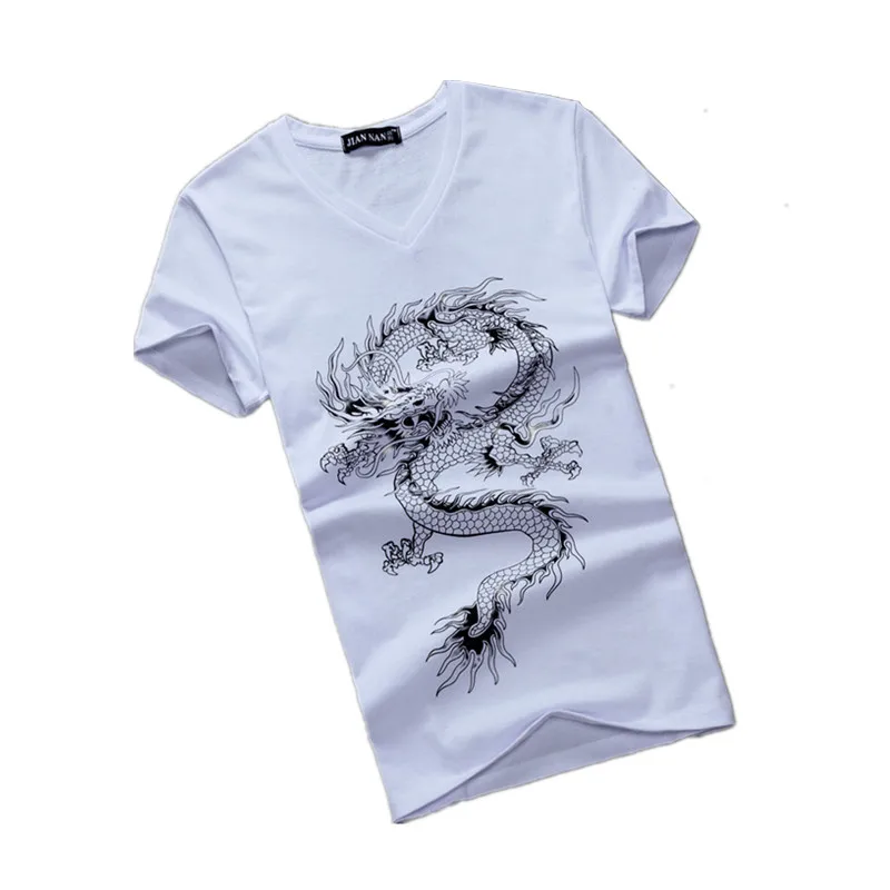 T1287-A1067 Cheap 2021 summer Men v-neck printing short sleeve T-shirt Chinese