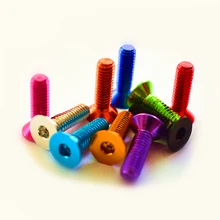 10 pçs m4 m5 m6 parafusos planos de alumínio colorido flat hex soquete escareado cabeça parafusos