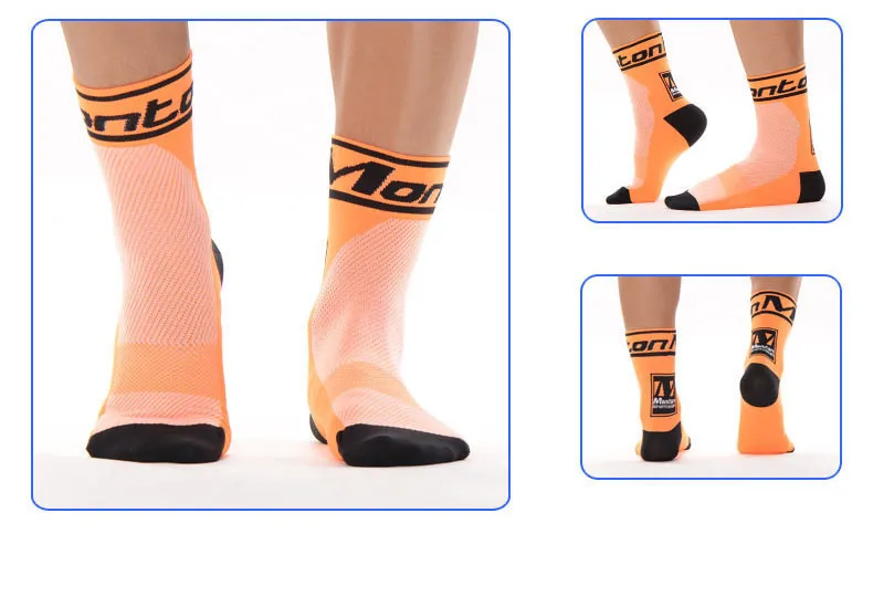 Для мужчин Профессиональные напольные Вело-носки Спортивные носки Бег дышащая женская Носки для девочек - Цвет: Оранжевый