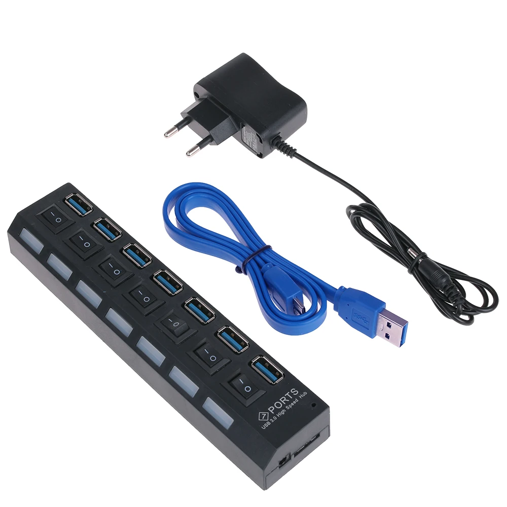 Концентратор Rovtop USB 3 0 4/7 портов микро концентратор разветвитель с адаптером