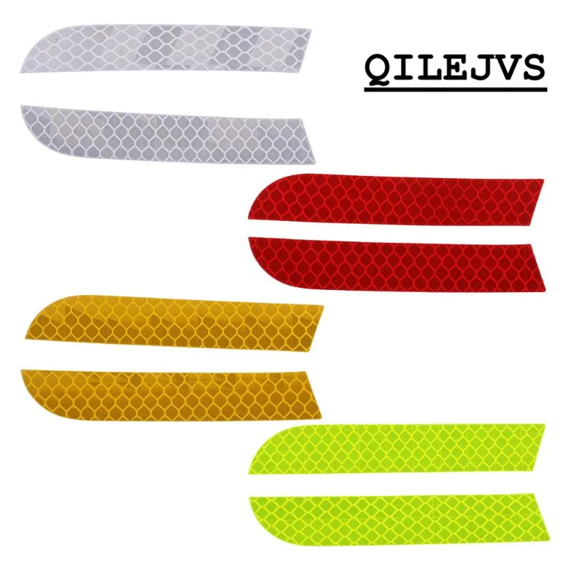 

2Pcs 19x110mm cm Reflective Warning Strip Tape Car Bumper Reflective Strips Secure Reflector Stickers Decals Car Styling