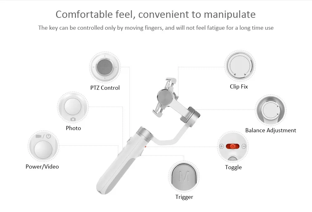  FORXiaoMijia 3-Axis Handheld Gimbal Portable Stabilizer Intelligent Following 5000mAh Battery For I