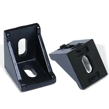 

10 Pieces 2028 3030 Black Slot 6/8mm Corner Angle L Brackets Connector Fasten connector Aluminum Profile Accessories