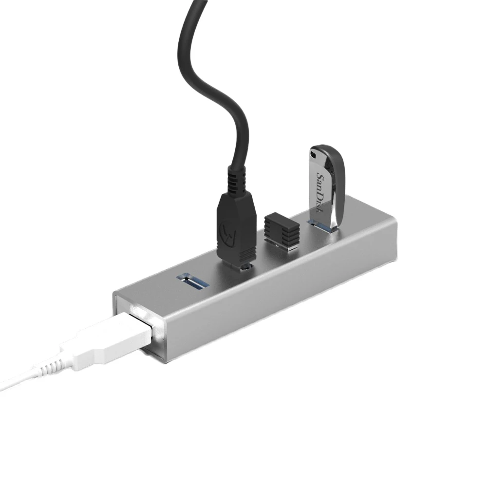 

4 Ports USB3.0 HUB 5GB High Speed USB 3.0 Aluminum Case USB Splitter up to 6TB Hard Drive Reading Speed USB3.0 Desktop Hub