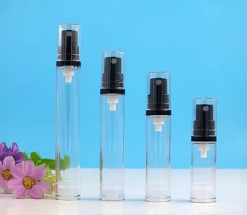 

200pcs 5ml 10ml 15ml Sample Spray Bottle Portable Transparet Perfume Bottle Atomizer with Black Pump Travel Bottle