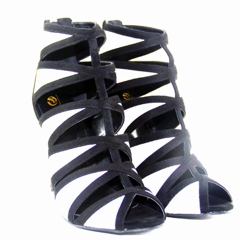 Sandales 10 Sexy Blanc Femme Élégant Et Noir Mode Chaussures Taille 4 Plus Mince Femmes Bout Ef0352 Nous Ouvert Initiale De Talon L'intention 5 qgptFF