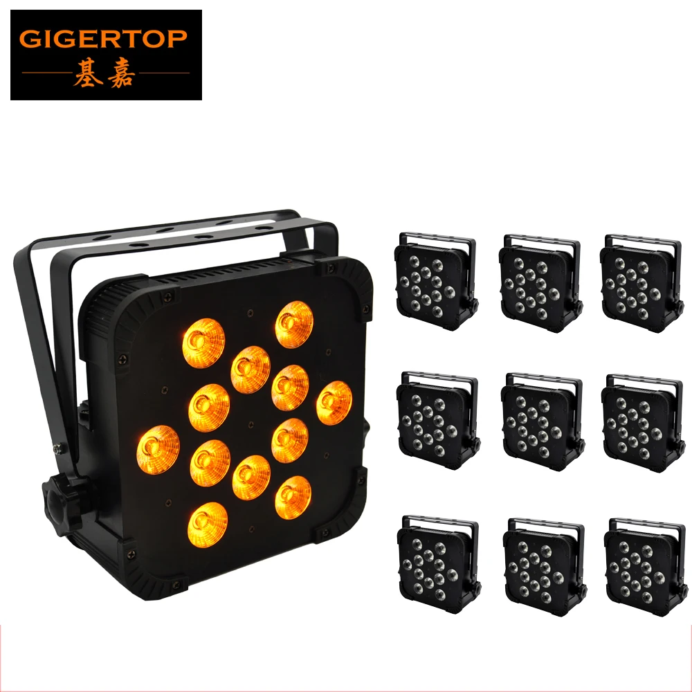 

Hi-Qualoty 10pcs/lot 12x15W 5IN1 RGBAW Color Mixing Flat Led Par Light DMX512 Stage Light 5/9Ch DJ Equipment Slim Led Par Can
