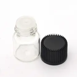 Малый 1 флакон для парфюма стеклянная бутылка для анализов с отверстием редуктор и кепки мини эфирные масла жидкости 1/4 Dram флаконы 1000 шт