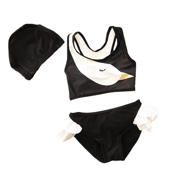 

Baby Girls Swimwear Ins Swimming Suit Hat 3 Pcs Set Toddler Girl Summer Cartoon SwimSuit Children Bebek Bikini Kids Girl Clothes