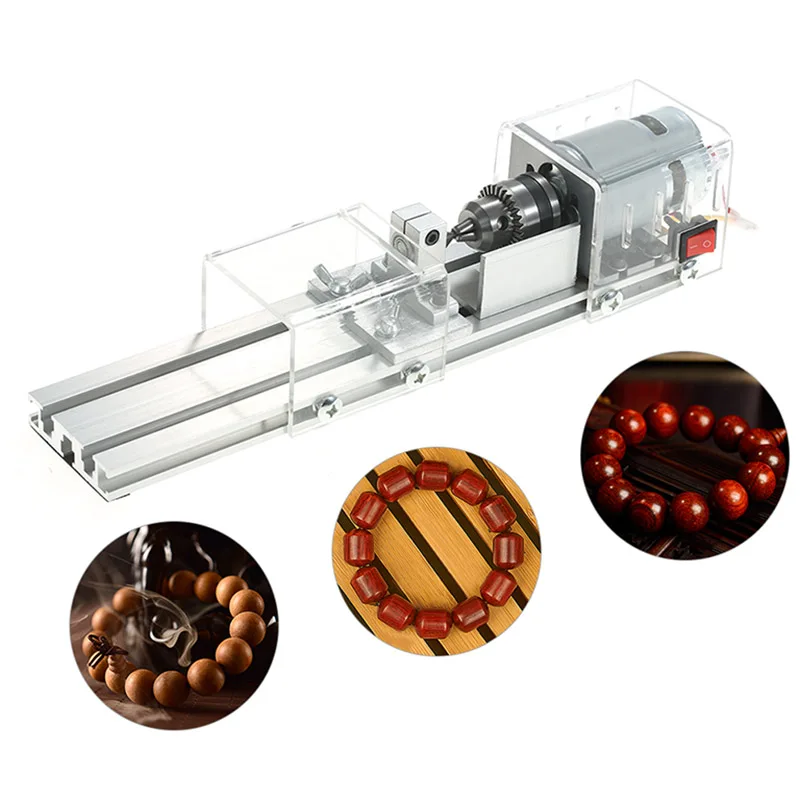

CNC Mini Lathe Machine Tool Torno DIY Woodworking Grinding Polishing Beads Drill Rotary Kits SKD88
