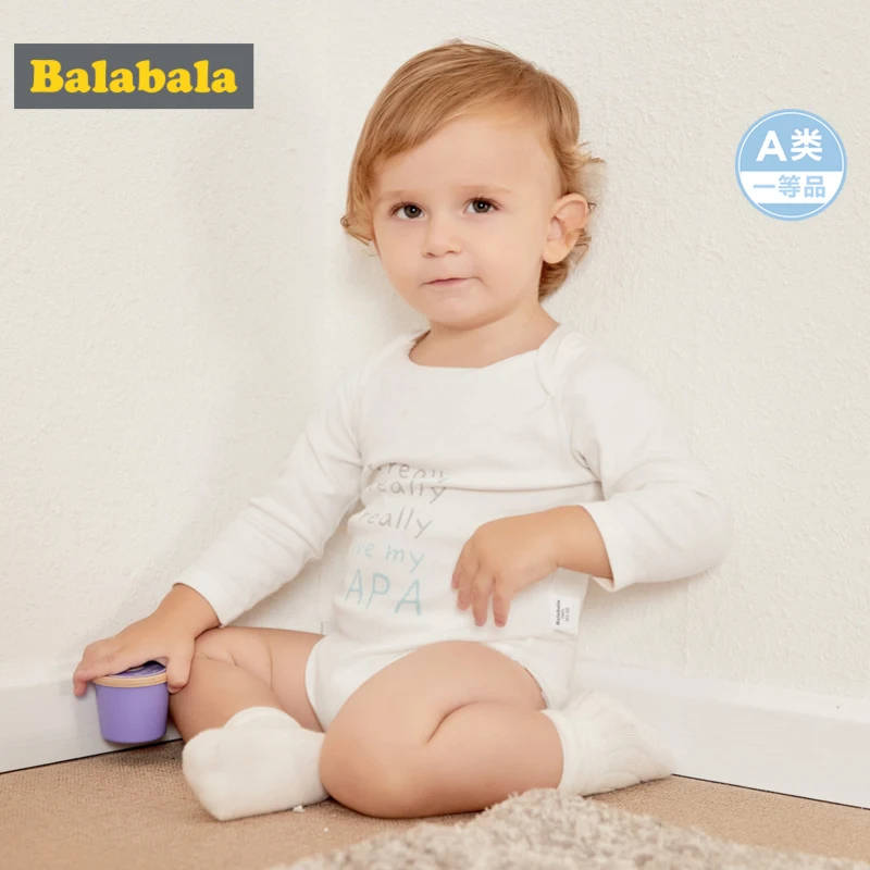 

Balabala Infant Baby 3-Pack Soft Cotton Printed Bodysuits Open Shoulder Newborn Baby Boy Girl Bodysuit One-Piece Clothes Winter