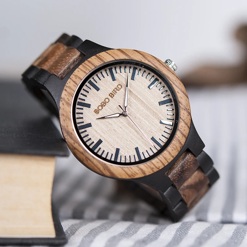 BOBO BIRD WN28 мужские деревянные часы Zabra деревянные кварцевые часы для мужчин Япония miyota 2035 Часы в подарочной коробке с инструментом для регулировки размера